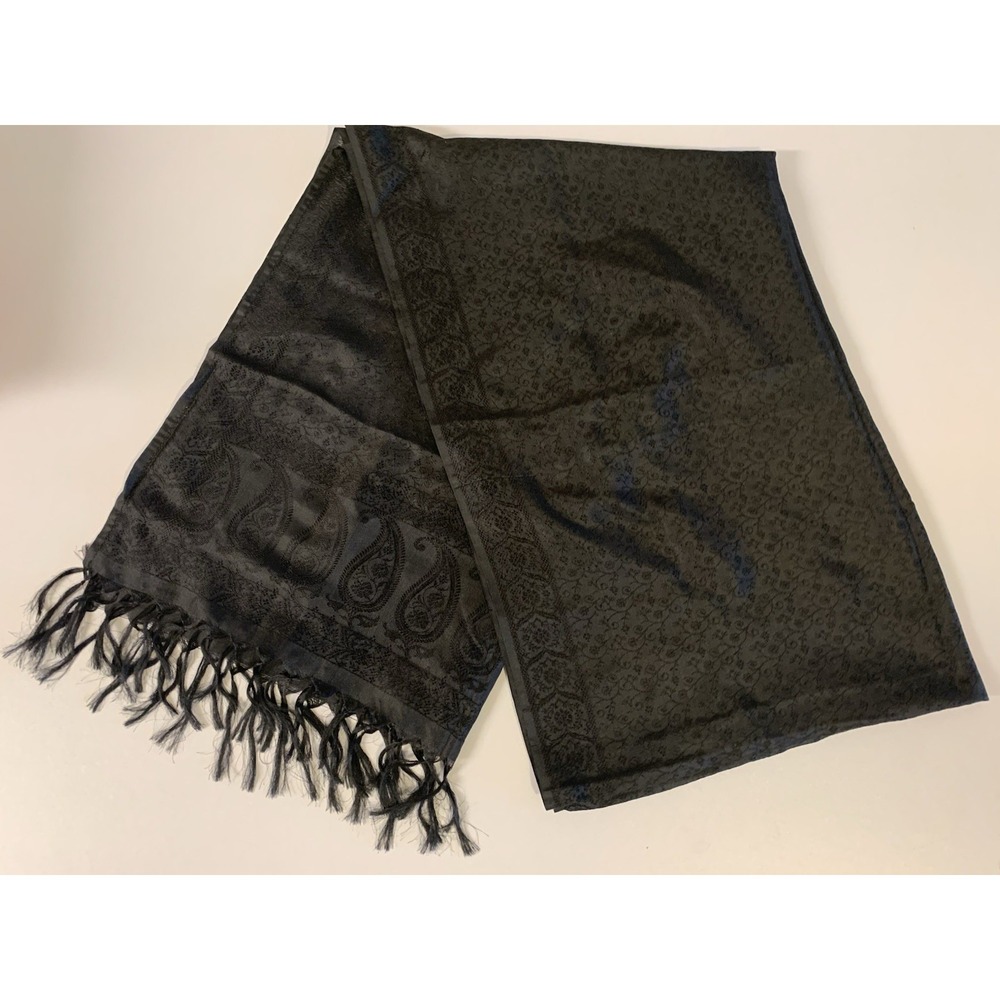UNICEF Silk Floral Scarf Wrap Black Whimsigoth